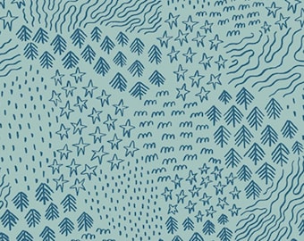 Forest Scenery Fabric, Scenery Twilight Creatures on Songbird by Natàlia Juan Abelló for Riley Blake Quilting Cotton Fabric, C15363-SONGBIRD
