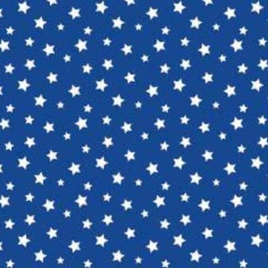 Patriotic Stars Fabric, Patriotic White Stars on Royal Blue by Benartex Quilting Cotton Fabric, Star Blender Fabric 14151B-55