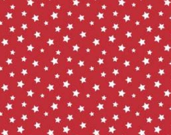 Patriotic Stars Fabric, Patriotic White Stars on Red by Benartex Quilting Cotton Fabric, Star Blender Fabric 14151B-10