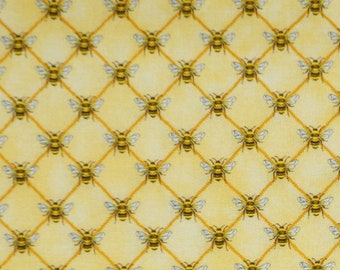 Tiny Honey Bee Fabric, Honey Tiny Gold Honeybee Honeycomb by Timeless Treasures Quilting Cotton Fabric, CD1358-HONEY