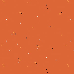 Star Blender on Orange Fabric, Stars on Orange Haunted Adventures Beverly McCullough Riley Blake Quilting Cotton Fabric, C13115-AUTUMN