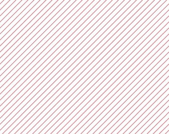 Thin Red Stripe on White Fabric, Thin Red Diagonal Stripe on White Cheefully Red by Riley Blake Quilting Cotton Fabric, Red Stripe Fabric