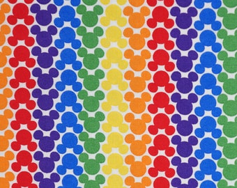 Disney Pride Rainbow Mickey Icon Disney Licensed Cotton Fabric