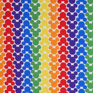 Disney Pride Rainbow Mickey Icon Disney Licensed Cotton Fabric