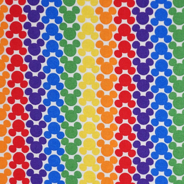 Disney Pride Rainbow Mickey Icon Disney Licensed Cotton Fabric