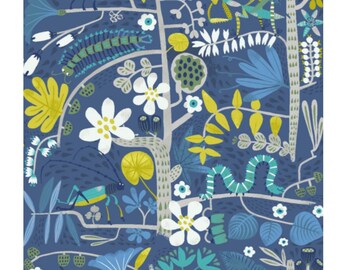 Bug Fabric, Insect Fabric, Jungle Jive Insects by Clothworks Quilting Cotton Fabric, Praying Mantis, Grasshopper, Insect Theme Kids Fabric