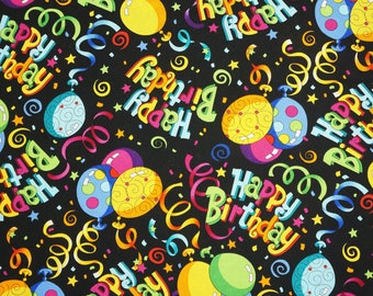 Happy Birthday Celebration Party Novelty Cotton Fabric