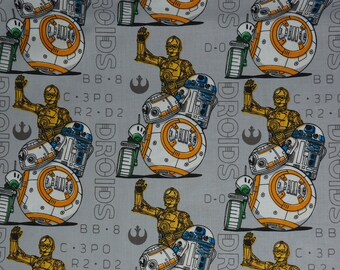 Star Wars Droids of the Rebellion Licensed Fabric by Camelot Fabrics Quilting Cotton Fabric