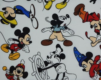 Mickey Throughout the Years Licensed Disney Novelty Cotton Fabric