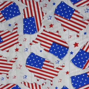 Patriotic Flag Pattern in USA Novelty Cotton Fabric