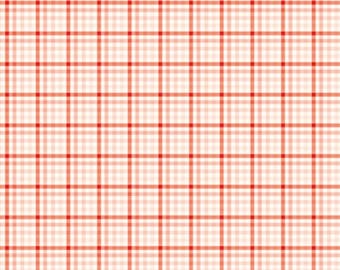Valentine Plaid Fabric, You & Me Plaid on Cream by Sandy Gervais for Riley Blake Quilting Cotton Fabric C15406-CREAM