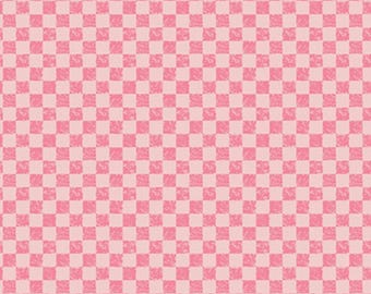 Valentine Checkered Fabric, Tone on Tone Pink 1/4" Checkered Sugar Pink Quilting Cotton Fabric by Riley Blake Designs, C820-SUGARPINK