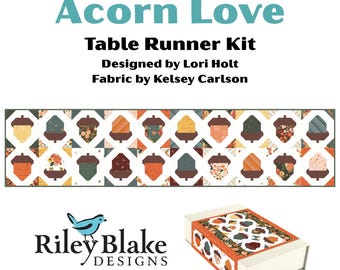Acorn Love Table Runner Kit designed by Lori Holt for Riley Blake, 65"x15", Happy Fall Days by Kelsey Carlson, Riley Blake Table Runner Kit