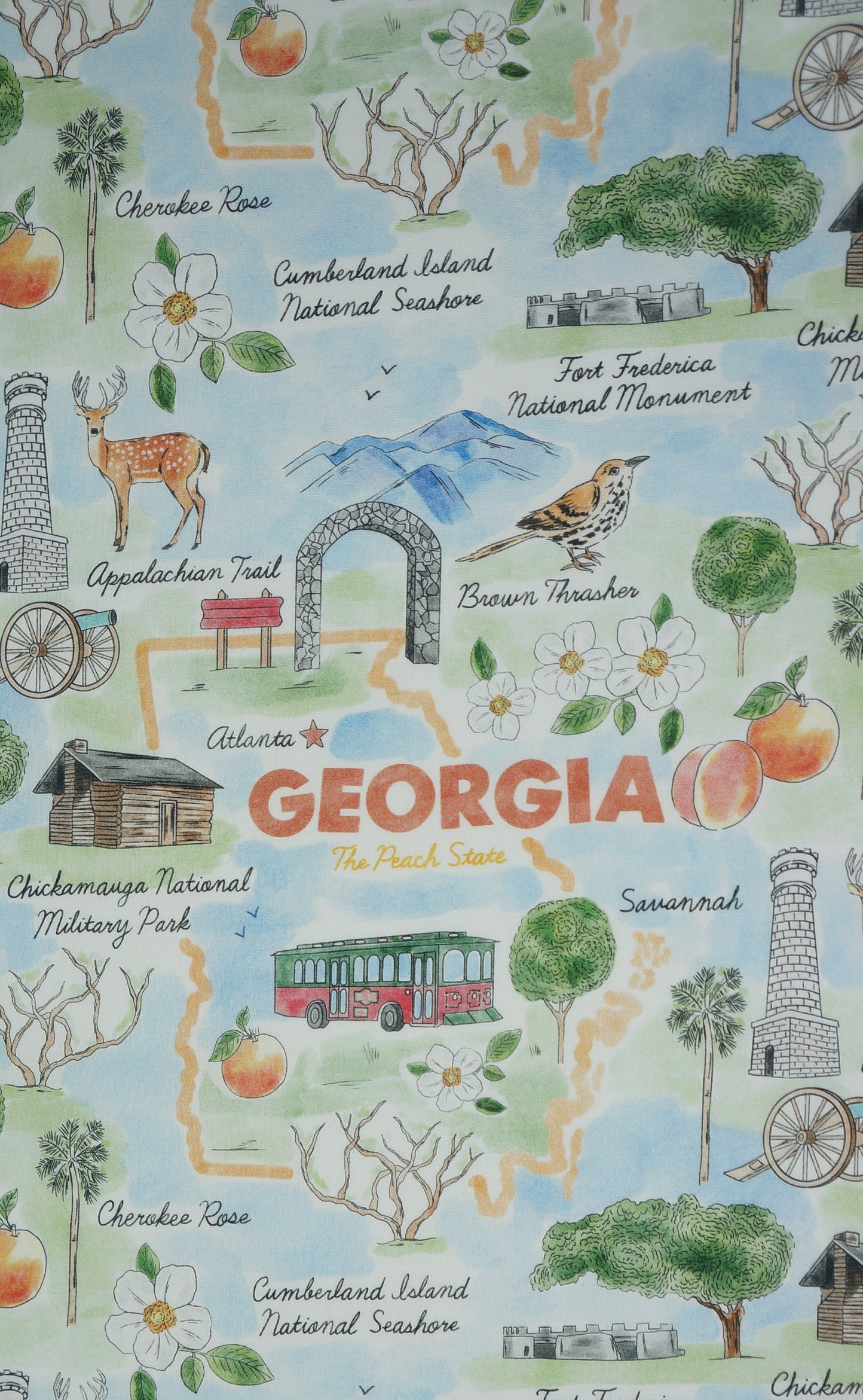 Georgia State Pride Novelty Cotton Fabric GA State Pride - Etsy