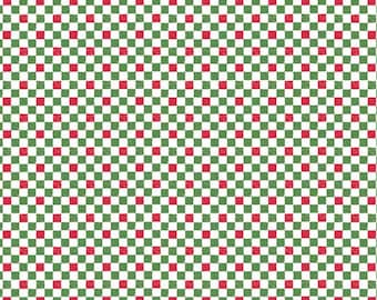 Christmas Checkered Fabric, Red and Green 1/4" Checkered from the Check Please Collection by Riley Blake Designs, C820-CHRISTMAS