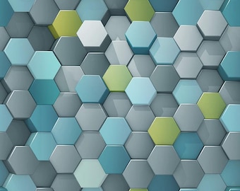 Geometric Fabric, Hexi's Another Dimension by Funny Girl for Studio E Quilting Cotton Fabric 8685-91