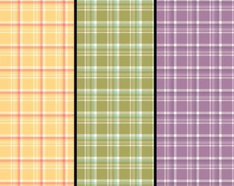 Spring Plaid Fabric, Hello Spring Plaid Green, Yellow or Lavender by Riley Blake Quilting Cotton Fabric, Easter Plaid Fabric