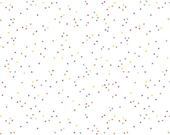 Rainbow Blender Fabric, Rainbow Blossoms on White by Christopher Thompson for Riley Blake Designs Quilting Cotton Fabric, C730-RAINBOW