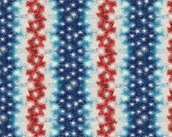 Patriotic Fireworks Fabric, Ombre Stripe Fireworks Stars and Stripes by RK Studios for Robert Kaufman Quilting Cotton Fabric SRKD-23434-202