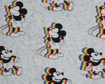 Disney Pride Mickey Rainbow Shadow Licensed Disney Cotton Fabric