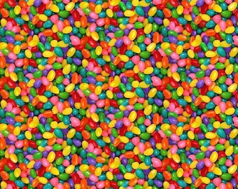 Jellybean Fabric, Realistic Jelly Beans from the Spring Treats Collection by Timeless Treasures Quilting Cotton Fabric, CD3397-MULTI