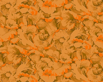 Mushroom Fabric, Chanterelle on Ochre Forage by Martha Negley for Free Spirit Quilting Cotton Fabric PWMN074.OCHRE