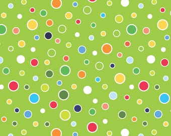 Glowing Dot Blender Fabric, Glowing Dots on Lime Green by Kanvas Studio for Benartex Quilting Cotton, Rainforest Glow Blender
