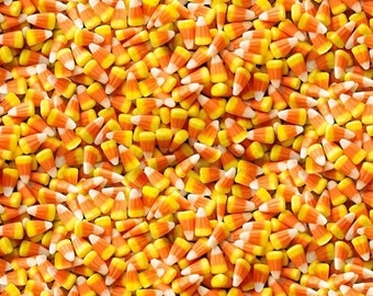 Candy Corn Fabric, Packed Candy Corn Digitally Printed by Timeless Treasures Quilting Cotton Fabric