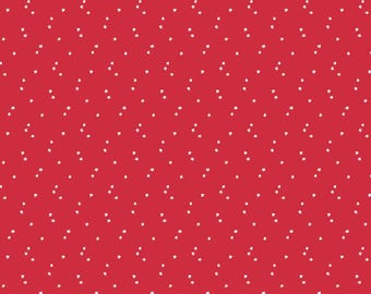 Patriotic Stars Fabric, Seasonal Basics White Stars on Red by Riley Blake Designs Quilting Cotton Fabric, Mini Patriotic Star Blender