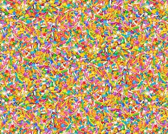 Rainbow Sprinkle Fabric, Rainbow Sprinkles by Timeless Treasures Quilting Cotton Fabric, Birthday Sprinkle Fabric, Happy Birthday Fabric