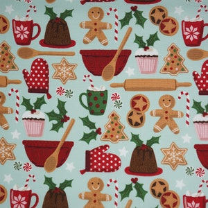 Holiday Baking Cooking Gingerbread Cookies Cakes by Robert Kaufman Fabrics Quilting Cotton Fabric AMF D#74662