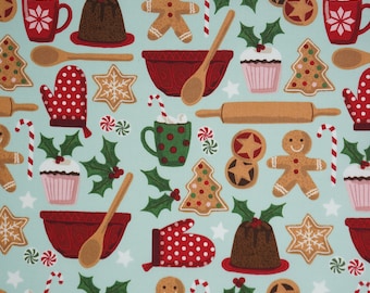 Holiday Baking Cooking Gingerbread Cookies Cakes by Robert Kaufman Fabrics Quilting Cotton Fabric AMF D#74662