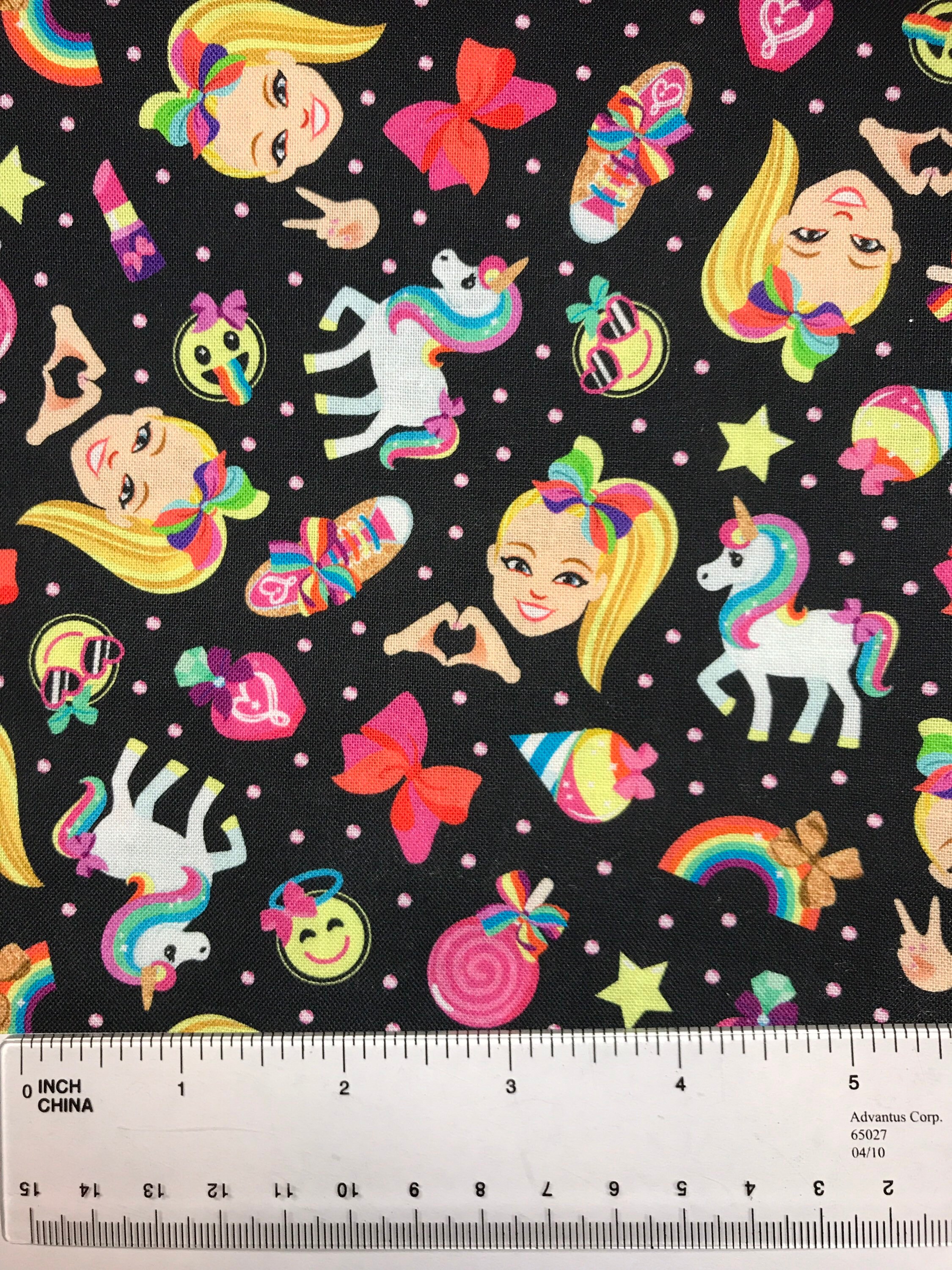 JoJo Siwa Licensed Quilt Cotton Fabric Pink & Black Designs *2* Patterns