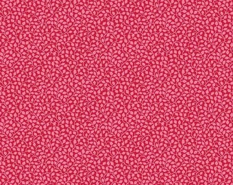 Valentine Vine Blender Fabric, Pink Vines on Red Paradise Park by Pat Sloan by Benartex Traditions Quilting Cotton Fabric 17018-28