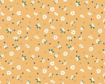 Daisy Fabric, Daisy Fields Floral Harvest Riley Blake Quilting Cotton Fabric ,Yellow Daisy Fabric SC12482