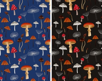 Grey Black Sketched Mushroom Fabric 59cm x 120cm Open weave Cotton Sewing Fabric Grey Black Sketched Mushroom Fabric 59cm x 120cm Open weave Cotton Sewing Fabric