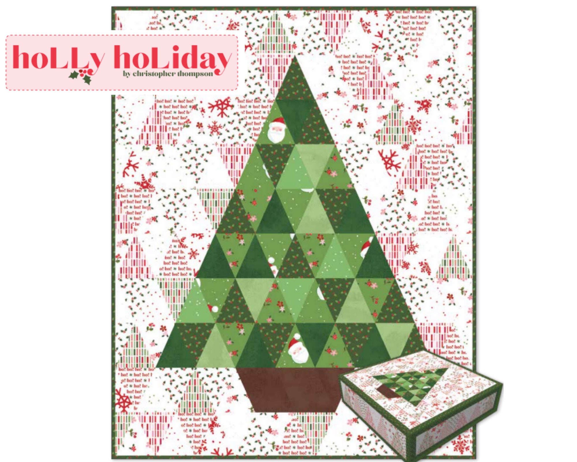 Mini Quilt Advent Calendar, O'Christmas Tree, Christmas Quilt Kit, 24 x