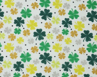 Packed Shamrocks with Gold Metallic St Patricks Day Novelty Cotton Fabric