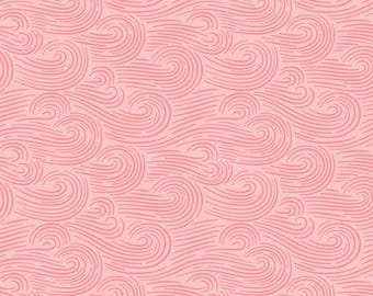Pink Blender Fabric, Spring Breeze on Pink from the Naturally Wild Collection Ann Gardner for Cloud9 Organic Quilting Cotton Fabric 227903