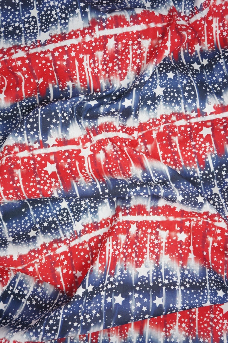 Patriotic Tie Dye 4th of July Novelty Cotton Fabric Red White - Etsy