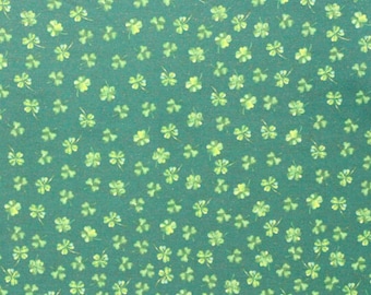 Mini Shamrocks on Green Glitter St Patrick's Day Novelty Cotton Fabric, Luck of the Irish, Art Shamrocks