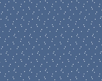 Patriotic Stars Fabric, Seasonal Basics White Stars on Blue by Riley Blake Designs Quilting Cotton Fabric, Mini Patriotic Star Blender