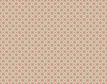 Christmas Gingham Fabric, Snowflake Gingham on Natural by Lewis and Irene Quilting Cotton Fabric C117.1