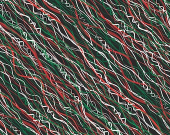 Holiday Streamer Fabric, Christmas Streamers Sweet Holiday by Benartex Kanvas Studio Quilting Cotton Fabric, Christmas Blender 12785-12B