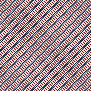 Patriotic Fabric, Patriotic Diagonal Stripe on Cream by Windham Quilting Cotton Fabric, Bias Stripe Fabric, Hearts Anthem 84478-243
