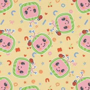 Cocomelon Fabric, Cocomelon in Space Licensed Novelty Cotton Fabric, JJ Fabric, Cody, Cece, Bella, Nico and Nina Cocomelon image 8
