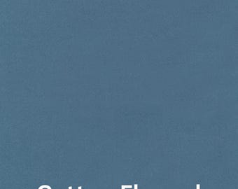 Solid Denim Blue Flannel Fabric, Solid Denim by Robert Kaufman Quilting Cotton Flannel Fabric, 2 Ply double brushed F019-DENIM