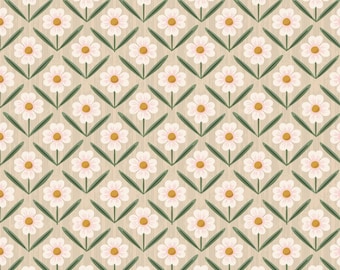 Floral Fabric, Wild Meadow on Natural from the Naturally Wild Collection by Ann Gardner for Cloud9 Organic Quilting Cotton Fabric 227904