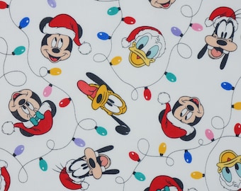 Mickey & Friends Festive Christmas Lights by Springs Creative Disney Licensed Novelty Cotton Fabric