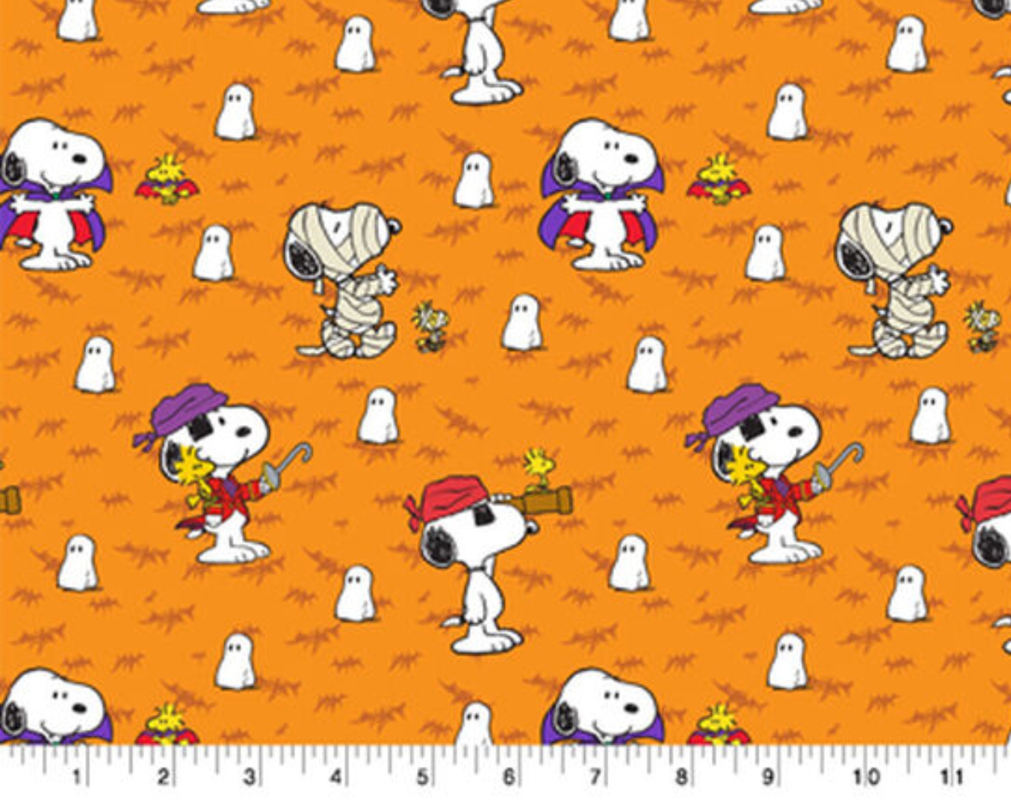 Snoopy Halloween Fabric, Snoopy and Woodstock Halloween